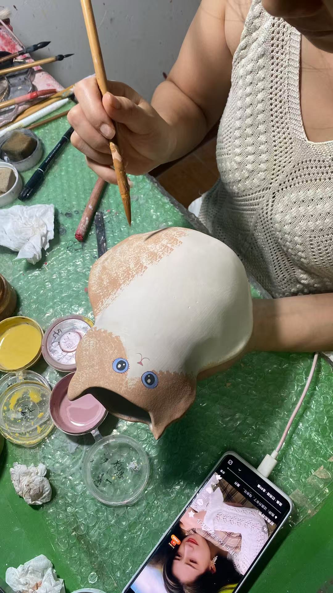Custom Cat Vase – Handmade Ceramic Vase Sculpted from Your Cat's Photo