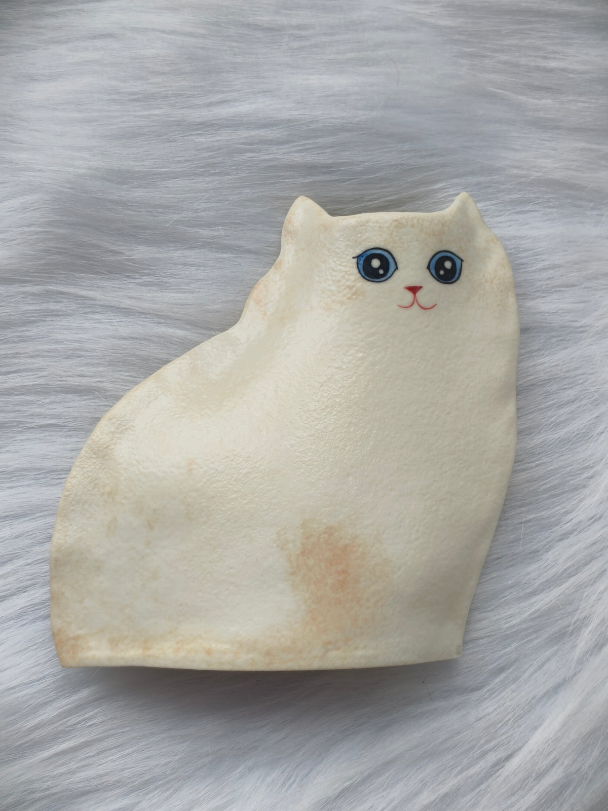 Handmade Ceramic Cat Vase | Sitting Cat, Cat Lover Gift - White