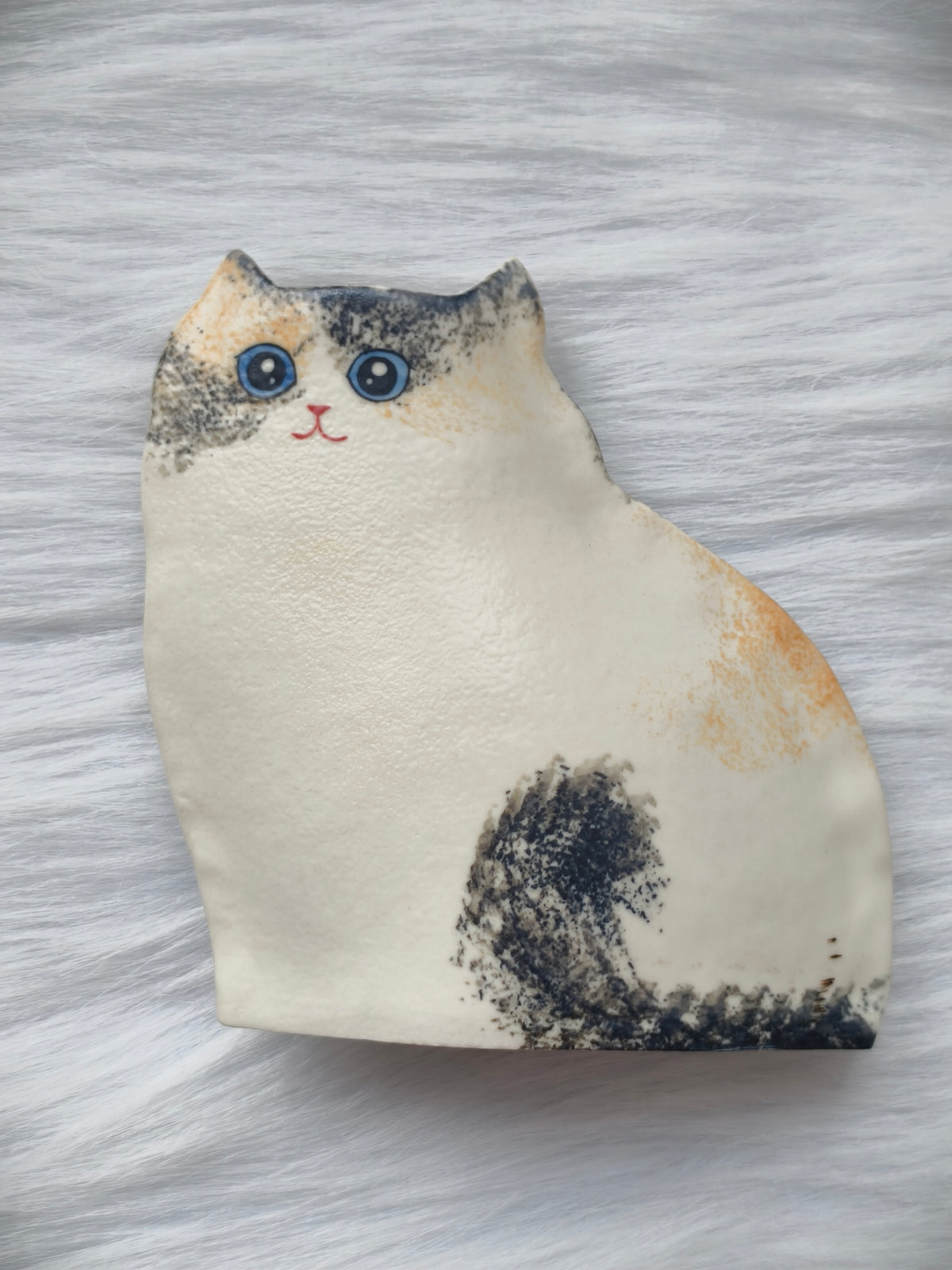 Handmade Ceramic Cat Vase | Sitting Cat, Cat Lover Gift - Calico