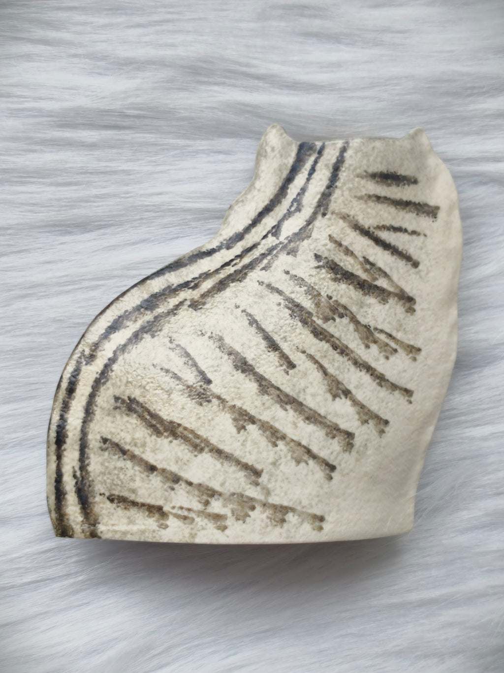 Handmade Ceramic Cat Vase | Sitting Cat, Cat Lover Gift - Grey Tabby