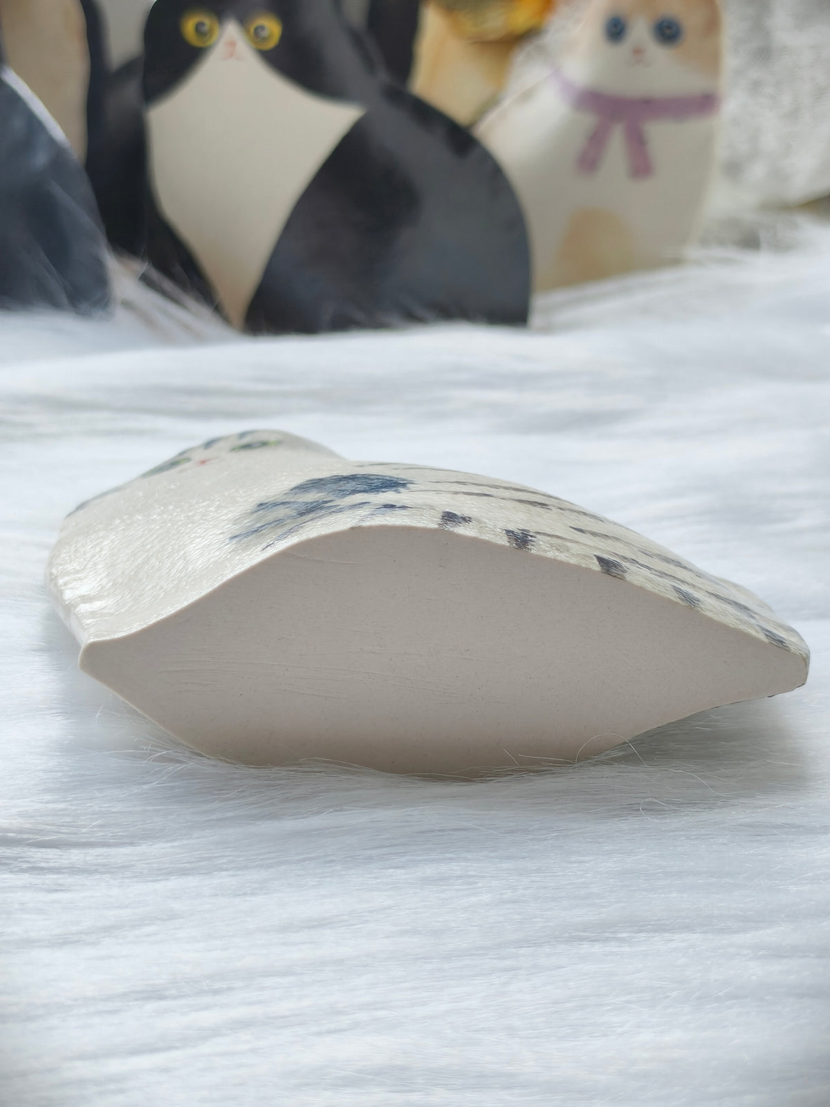 Handmade Ceramic Cat Vase | Sitting Cat, Cat Lover Gift - Grey Tabby