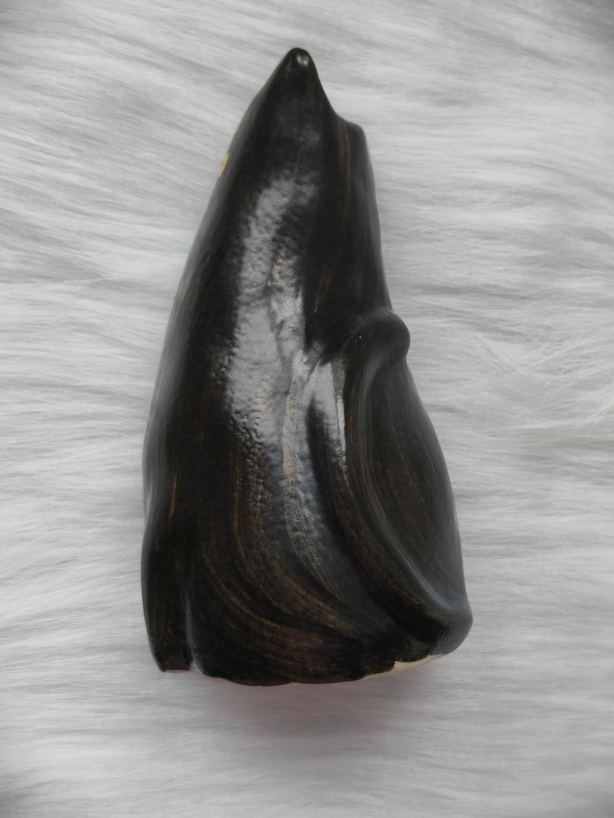 Handmade Ceramic Cat Vase | Tall Flower Vase, Cat Lover Gift - Black