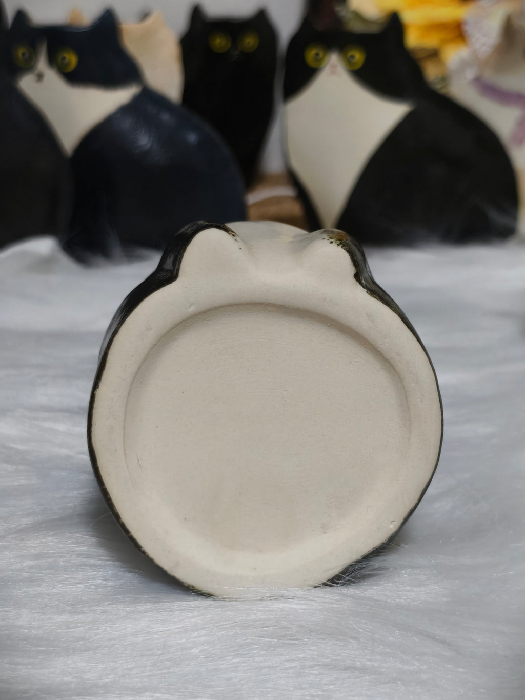 Handmade Ceramic Cat Vase | Tall Flower Vase, Cat Lover Gift - Cow Cat