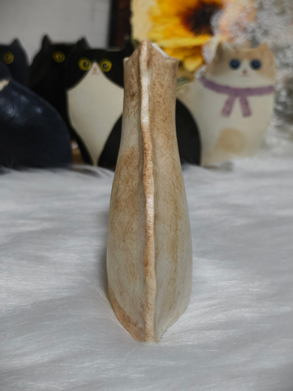 Handmade Ceramic Cat Vase | Sitting Cat, Cat Lover Gift - Golden Shorthair