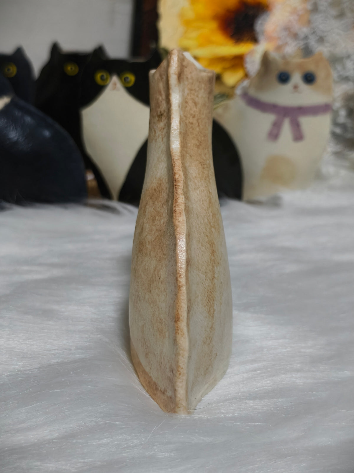 Handmade Ceramic Cat Vase | Sitting Cat, Cat Lover Gift - Golden Shorthair