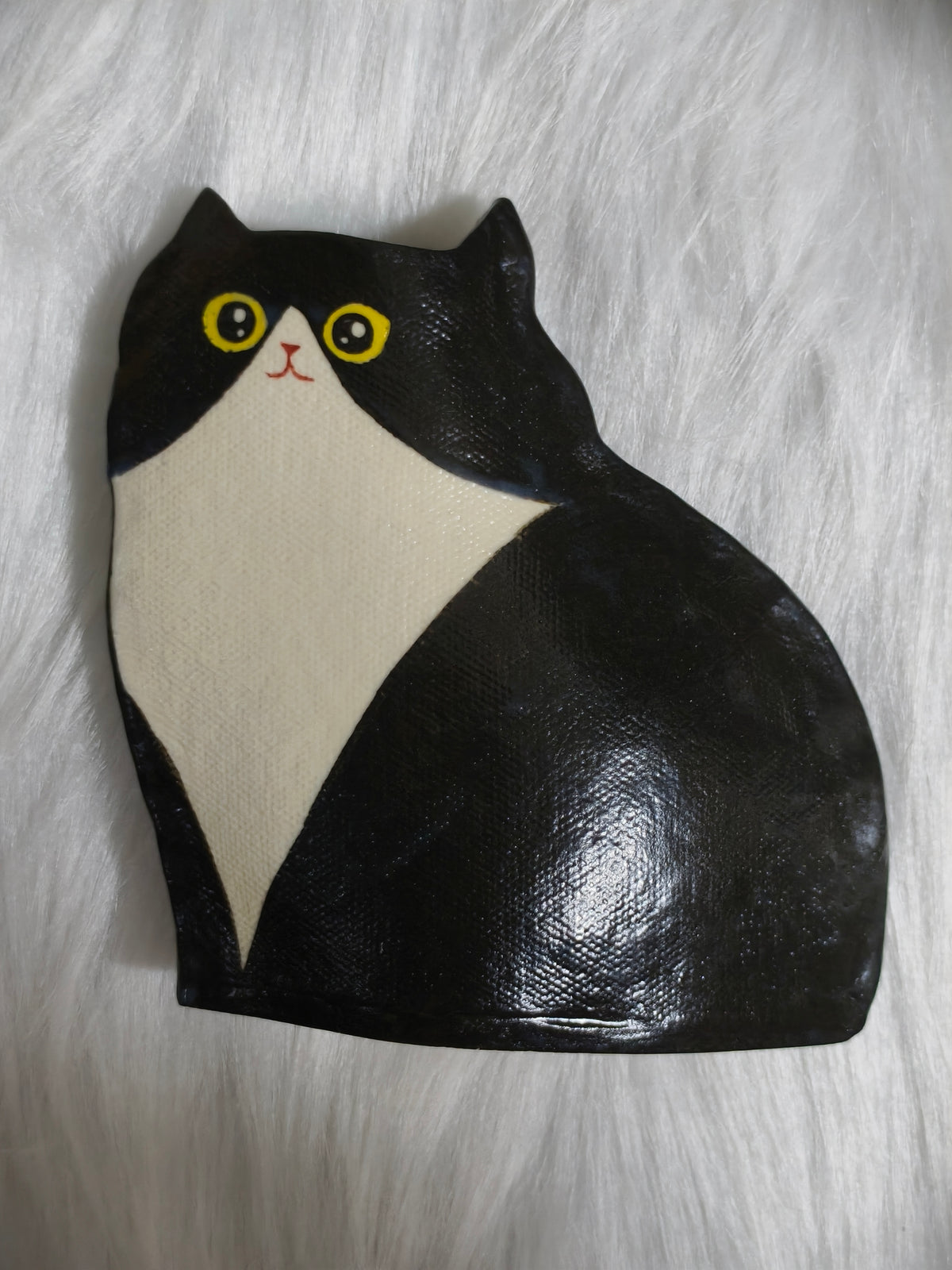 Handmade Ceramic Cat Vase | Sitting Cat, Cat Lover Gift - Cow Cat