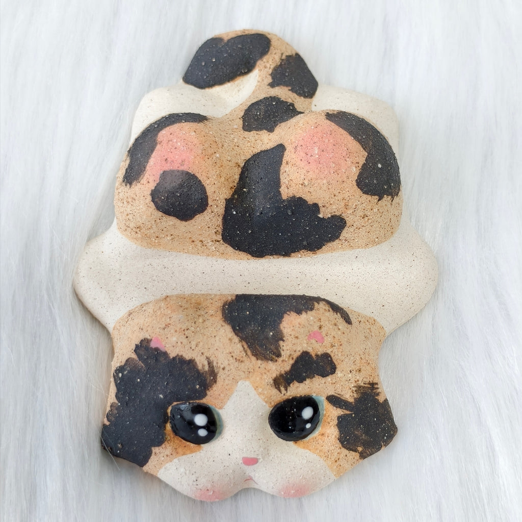 Handmade Ceramic Cat Phone Stand | Calico Cat, Gift for Cat Lovers