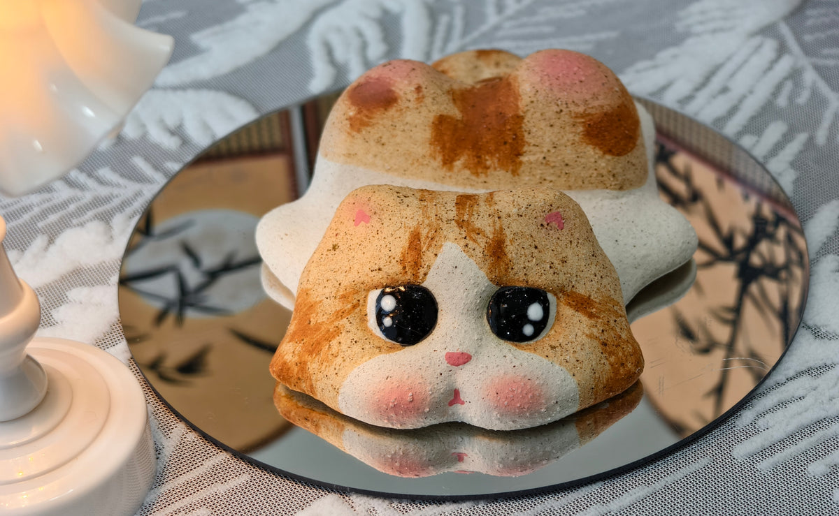 Handmade Ceramic Cat Phone Stand | Ginger Cat, Gift for Cat Lovers