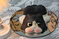 Handmade Ceramic Cat Phone Stand | Black and White Tuxedo Cat, Gift for Cat Lovers