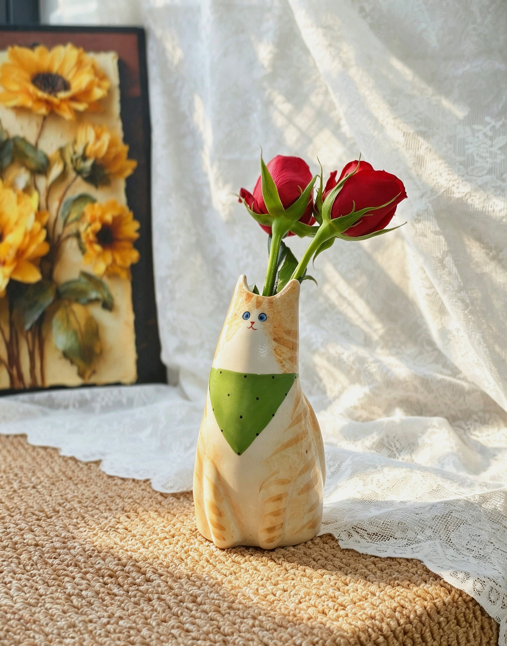 Ceramic Cat Vase Blind Box | Handmade Surprise Cat Lover Gift - Orange Tabby