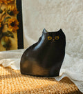 Handmade Ceramic Cat Vase | Sitting Cat, Cat Lover Gift - Black