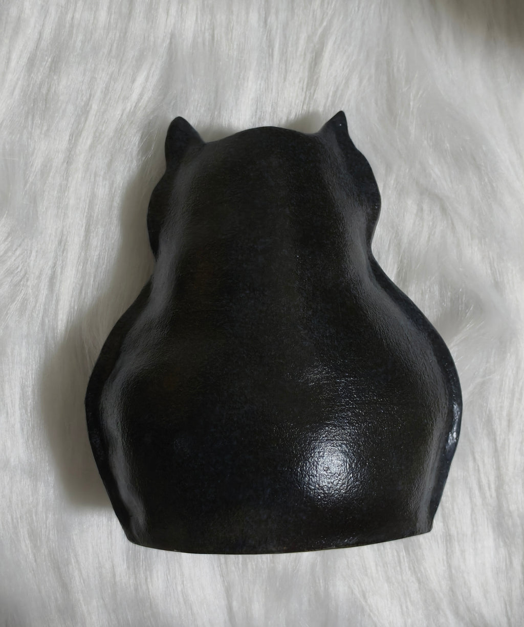 Handmade Ceramic Cat Vase| Cute Chubby Cat Vase, Cat Lover Gift - Black
