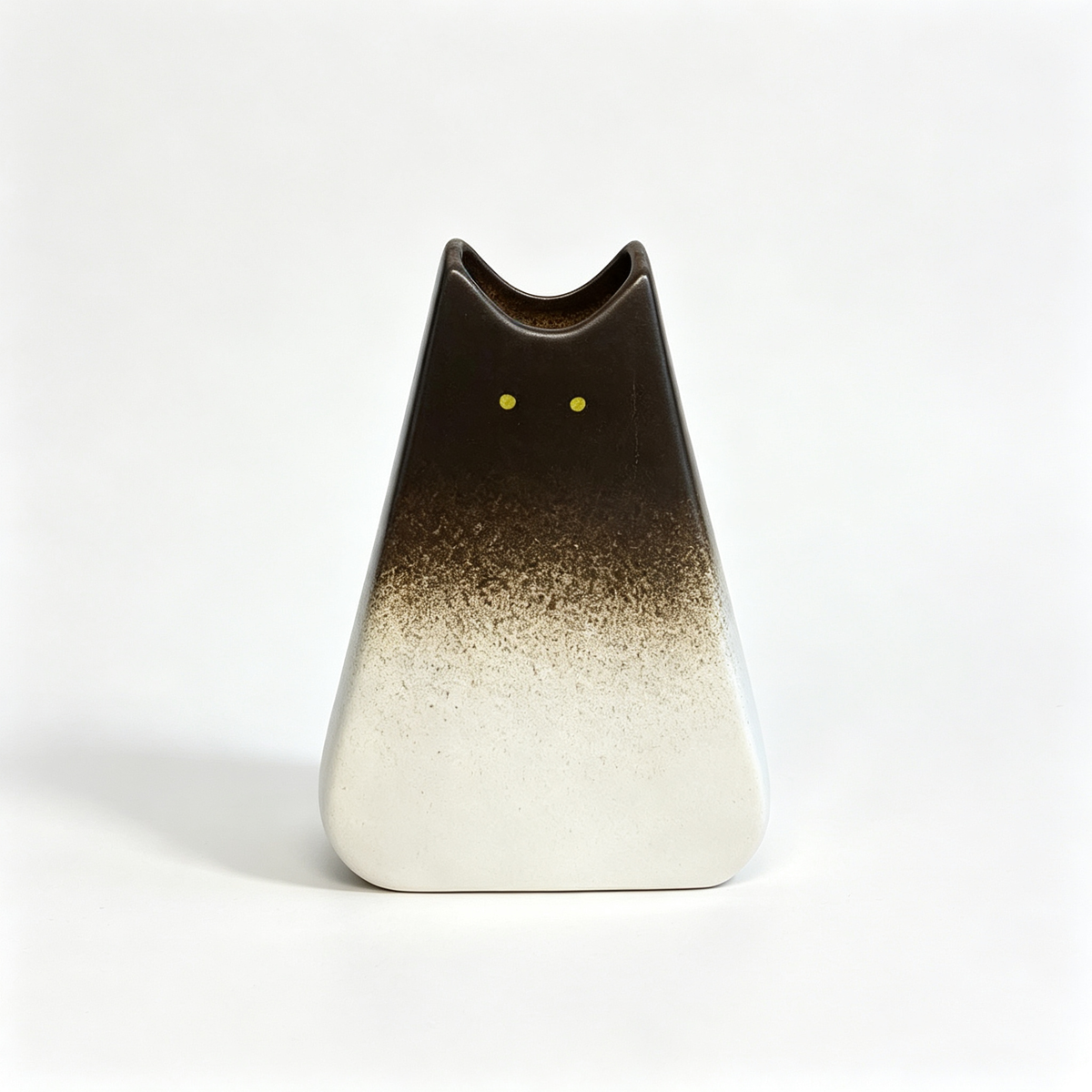 Handmade Gradient Ceramic Cat Vase | Modern Cat Lover Gift, Minimalist Art