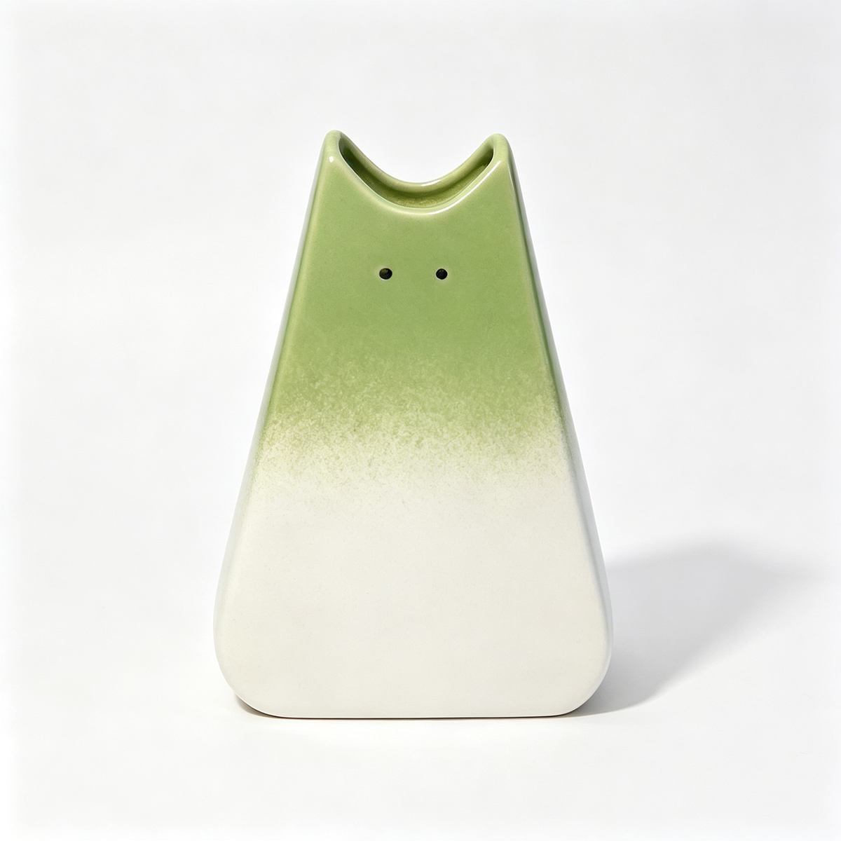Handmade Gradient Ceramic Cat Vase | Modern Cat Lover Gift, Minimalist Art