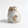 Handmade Ceramic Cat Vase | Vintage Brushstroke Design, Cat Lover Gift