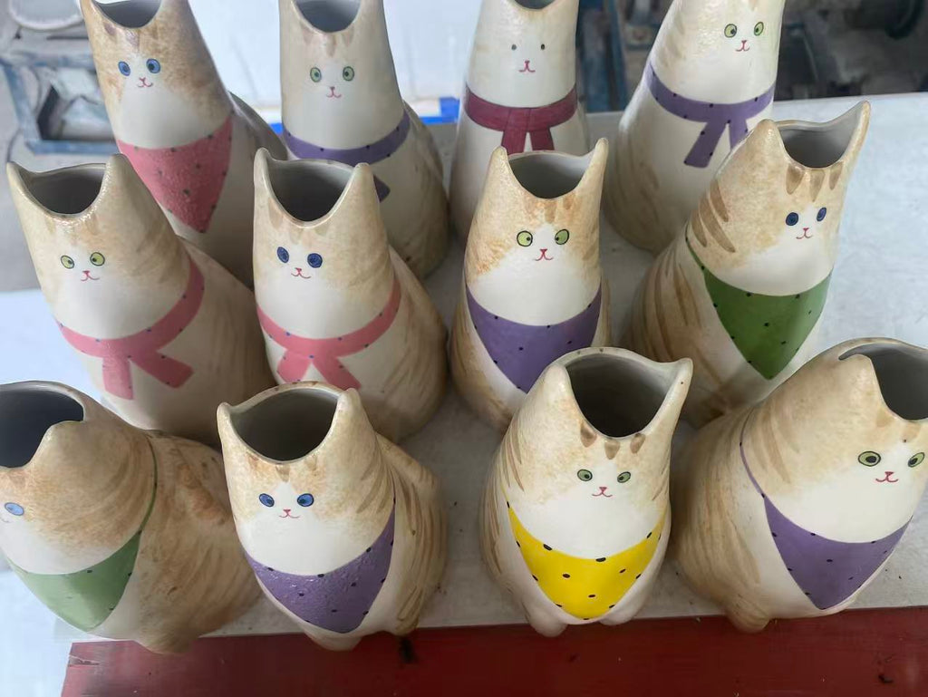 Ceramic Cat Vase Blind Box | Handmade Surprise Cat Lover Gift - Orange Tabby